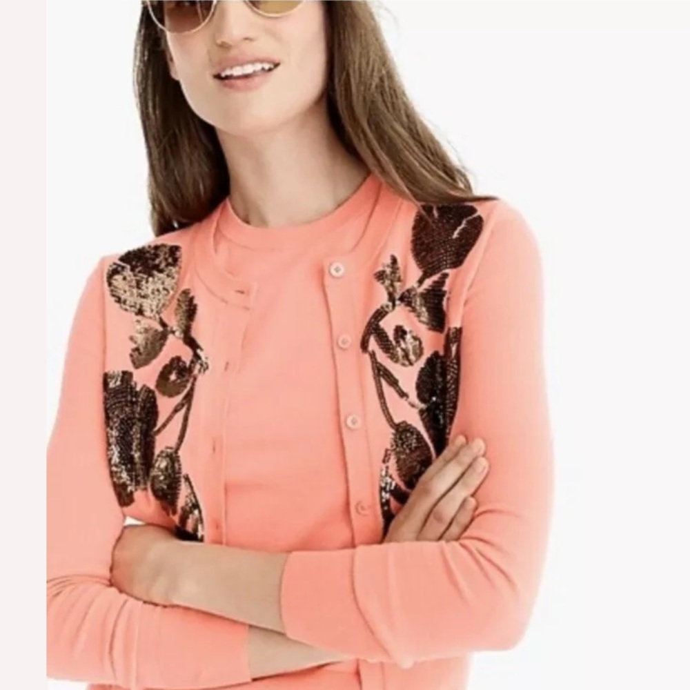 J. Crew Embroidered Jackie Cardigan Sweater